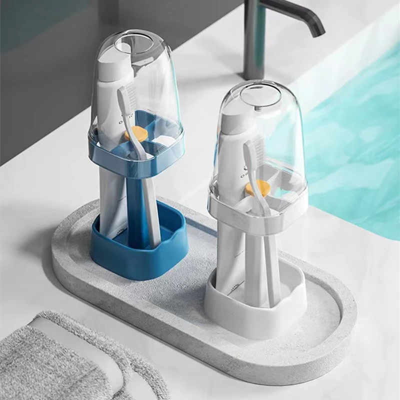 Holder For Toothbrush Protector Cover Storage Box Toothpaste Holder Organizer In The Bathroom Gargle Cup Household Merchandises