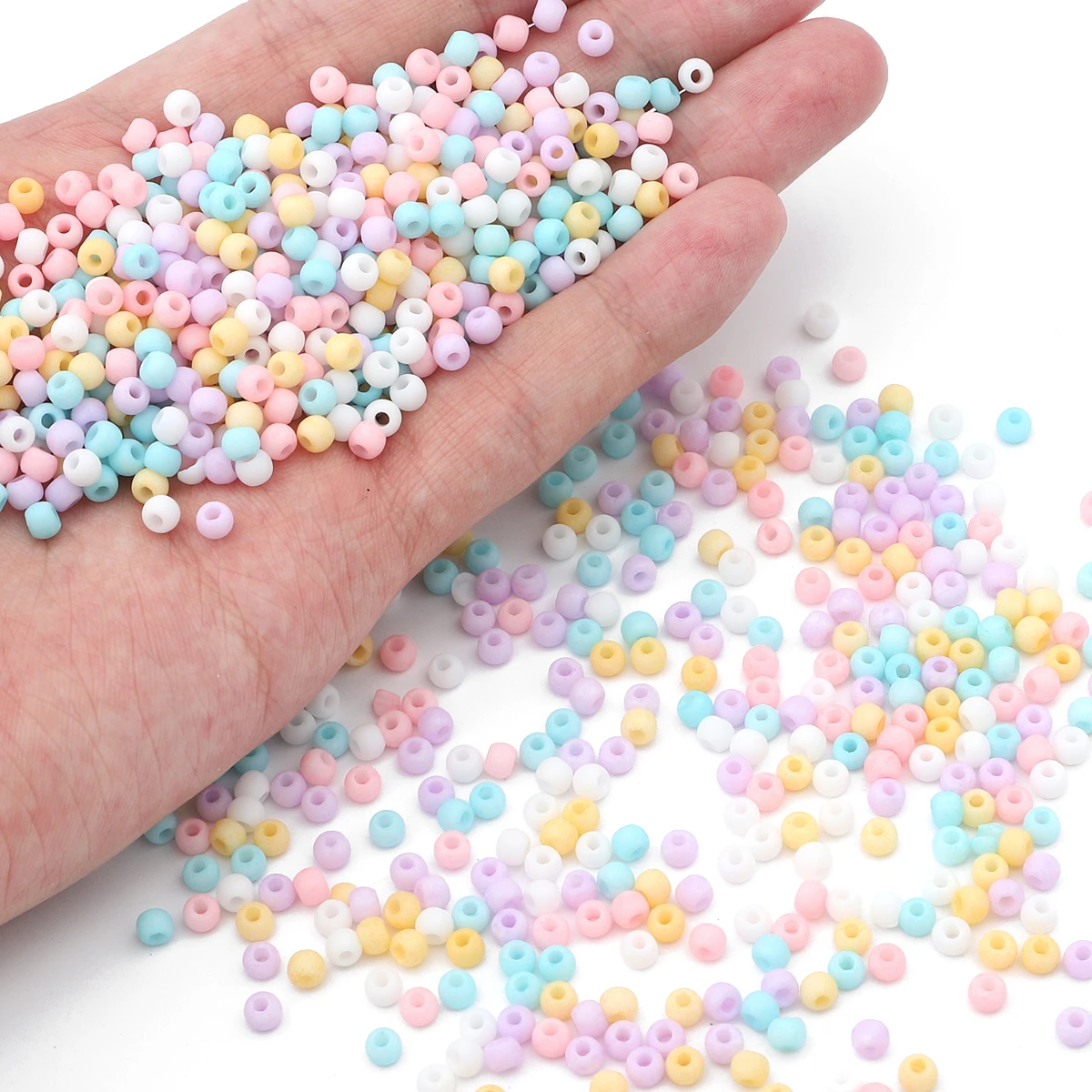 

2/3/4mm High-Quality Solid Color Mineral Frosted Glass Rice Beads Premium DIY Jewelry (Bracelets/Necklaces/Earrings) Accessories