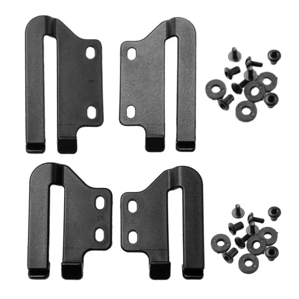 Kydex Sheath Belt Clip with Screws Washers Kit Black Plastic Waist Back Clip for Knife DIY EDC Accessories