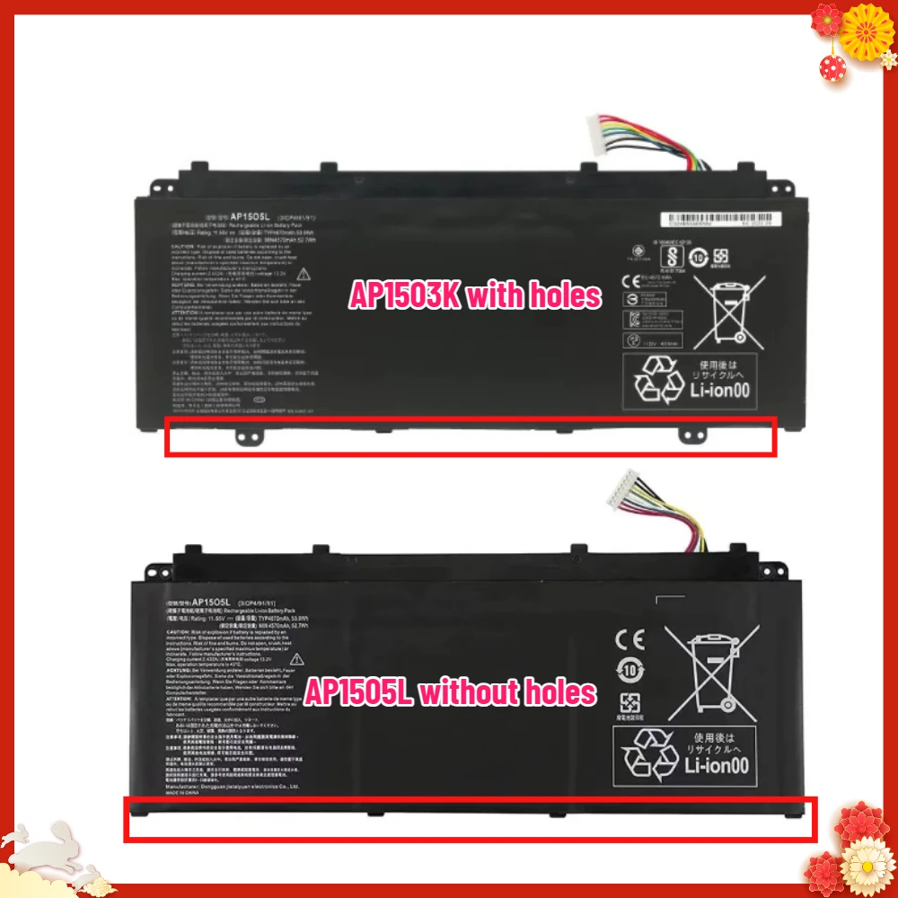 SWZY 11.55V 4670mAh AP15O5L Laptop Battery for Acer AspireS13 AP1503K AP15O3K Notebook Battery AP15O5L  AP1505L PICP4/91/91