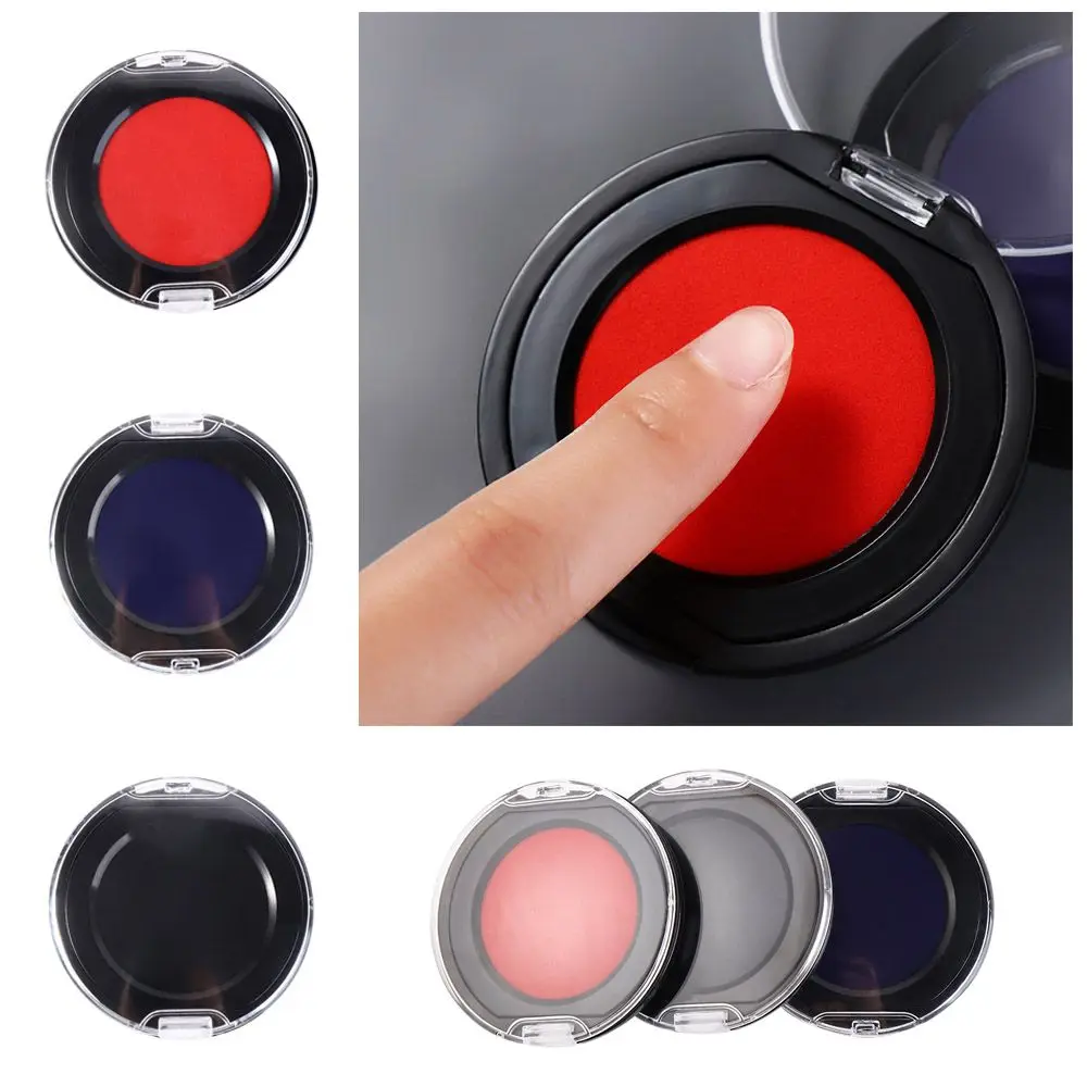 Mini tampone di inchiostro per impronte digitali rosso blu nero Tampone di inchiostro per impronte digitali trasparente ad asciugatura rapida Anti-falso per tampone di inchiostro per firma notarile