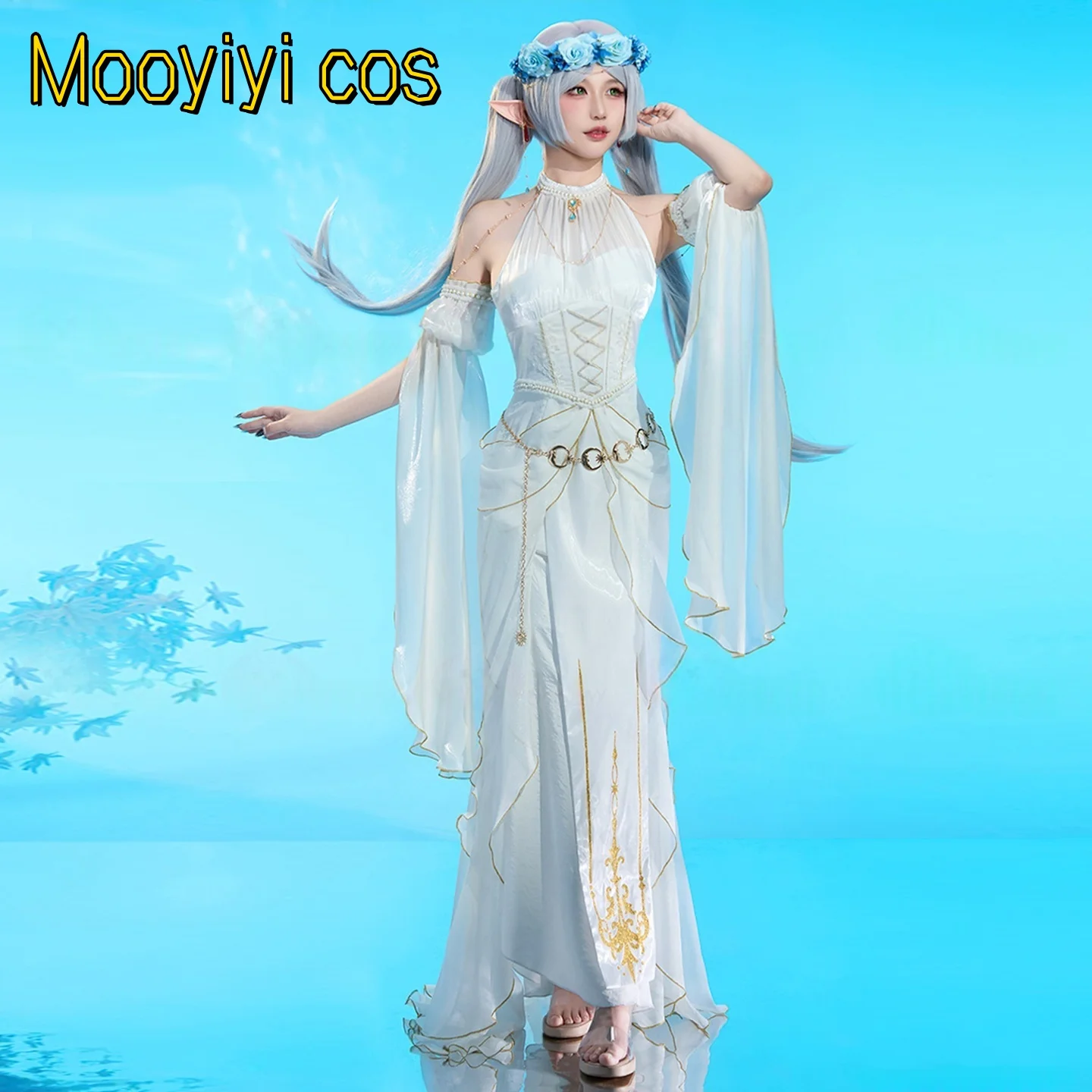 Hot New Mooyiyi cos Frieren Costume Cosplay Halloween Natale Giochi di ruolo Festa Comic S-XL Anime Abito da dea bianca