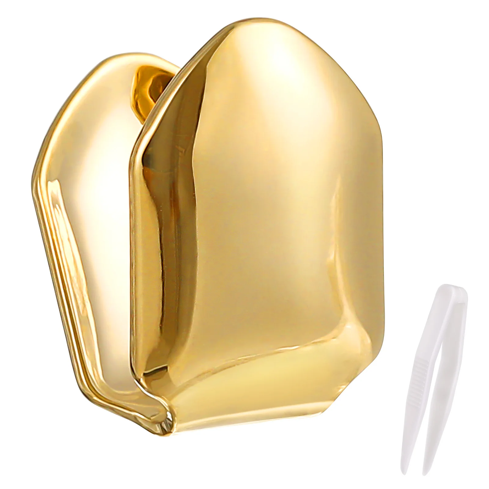 Capuchón Dental de Oro de 14K, Chapado en Oro Sin Níquel, para una Sola Dentadura, Estilo Hip-Hop, Accesorio de Moda, Cuidado Bucal