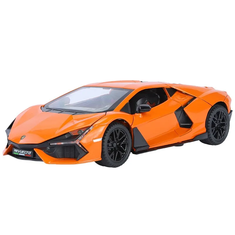 1:24 Lambo Revuelto Diecast Luxe Legering Automodel Terugtrekken Geluid En Licht Verzamelen Speelgoed Auto Kinderen Speelgoed Geschenken