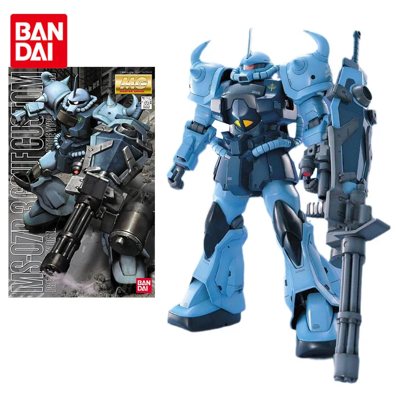 반다이 건담 모델 키트 애니메이션 피규어, MG 1/100 MS-07B-3 Gouf 커스텀 B3 정품 건프라 모델, 어린이용 애니메이션 액션 피규어 장난감