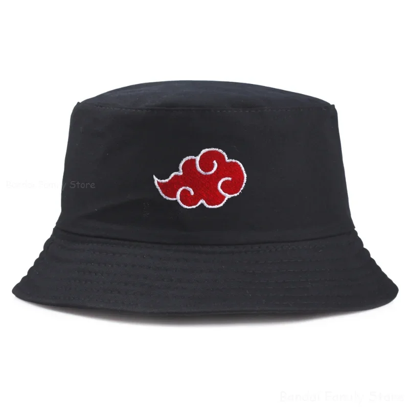 Naruto Akatsuki Bucket Hats Anime Summer Fisherman Hat for Men Women Cartoon Casual Bucket Hats Hip Hop Panama Hat Bob Cap Gift