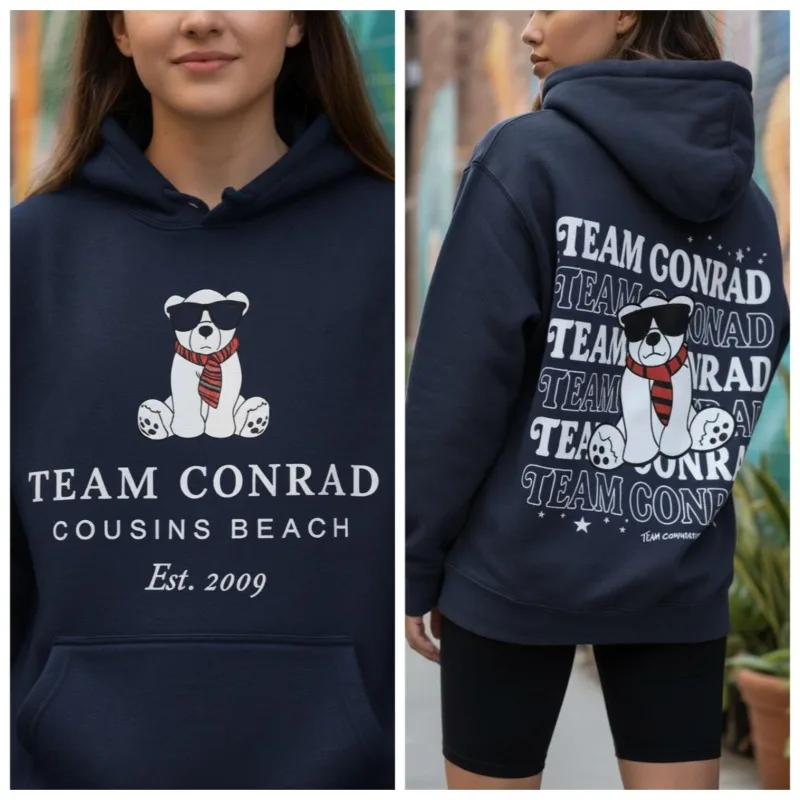 

Толстовка Team Conrad | Пуловер Belly Junior Mint Bear The Summer I Turned Pretty Y2k Top Удобная осенне-зимняя термотолстовка с капюшоном
