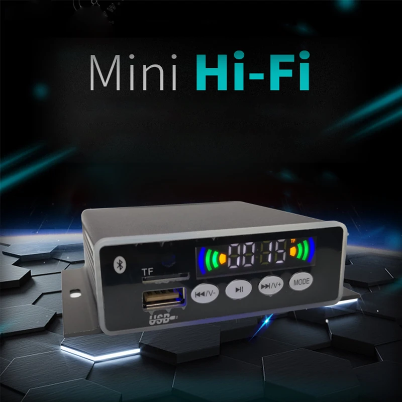 Bluetooth 5.0 Lossless Music Player FLAC,APE,WMA,MP3 Decoder Board  Audio U disk FM MP3 Player With Remote Control DC 12V