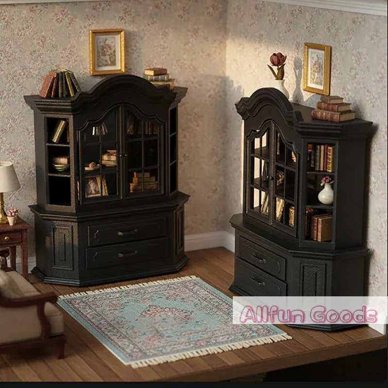 [TG835]1Pcs DIY Craft Project Tiny House Furniture Bookcase Miniature Plastic Cabinet For Dollhouses Bedroom Living Room Decor