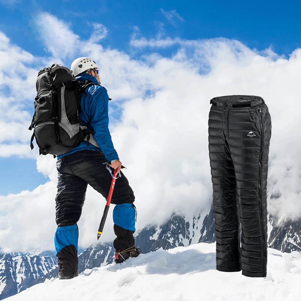 FZCSPEED Men's Winter Warm Goose Down Pants Are Waterproof and Compressible and Suitable for Outdoor Camping and Skiing