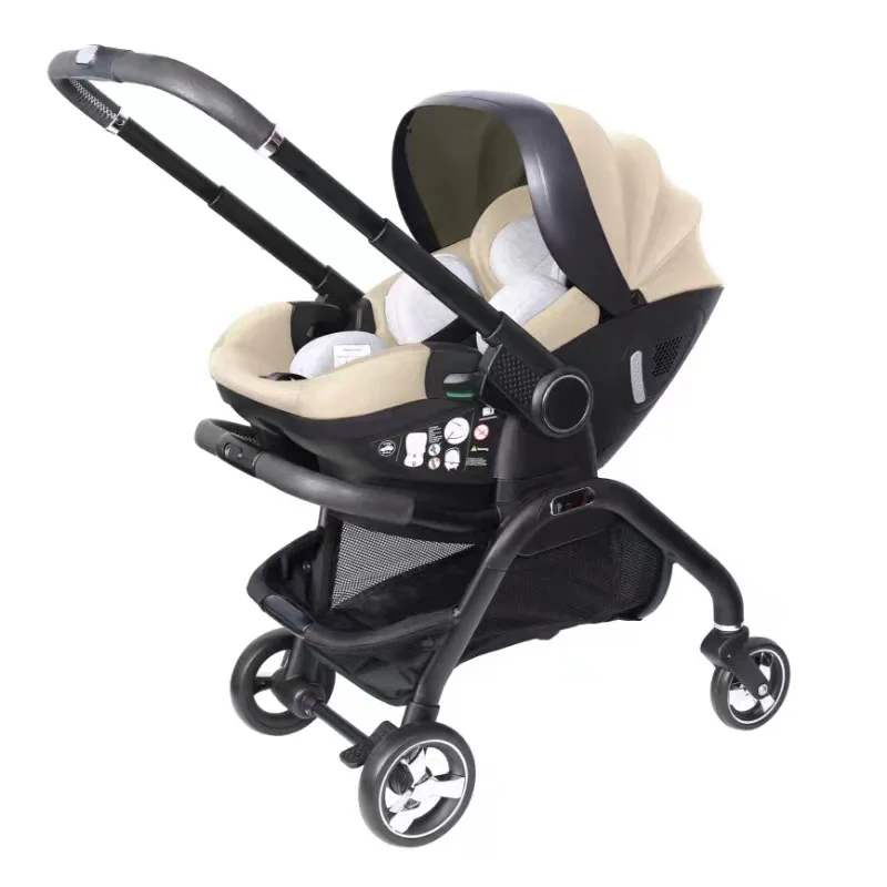 Kidilo Kinderwagen mit Korb 3-in-1-Taschenauto für Neugeborene, Zwei-Wege-Laufartefakt für Babys
