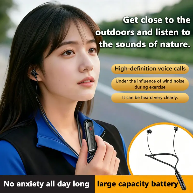 Neck-mounted Bluetooth Headphones Bluetooth 5.4 Low-latency For Gaming And Music Dual-mode Card Slot TF Card Headphones NEW view 6