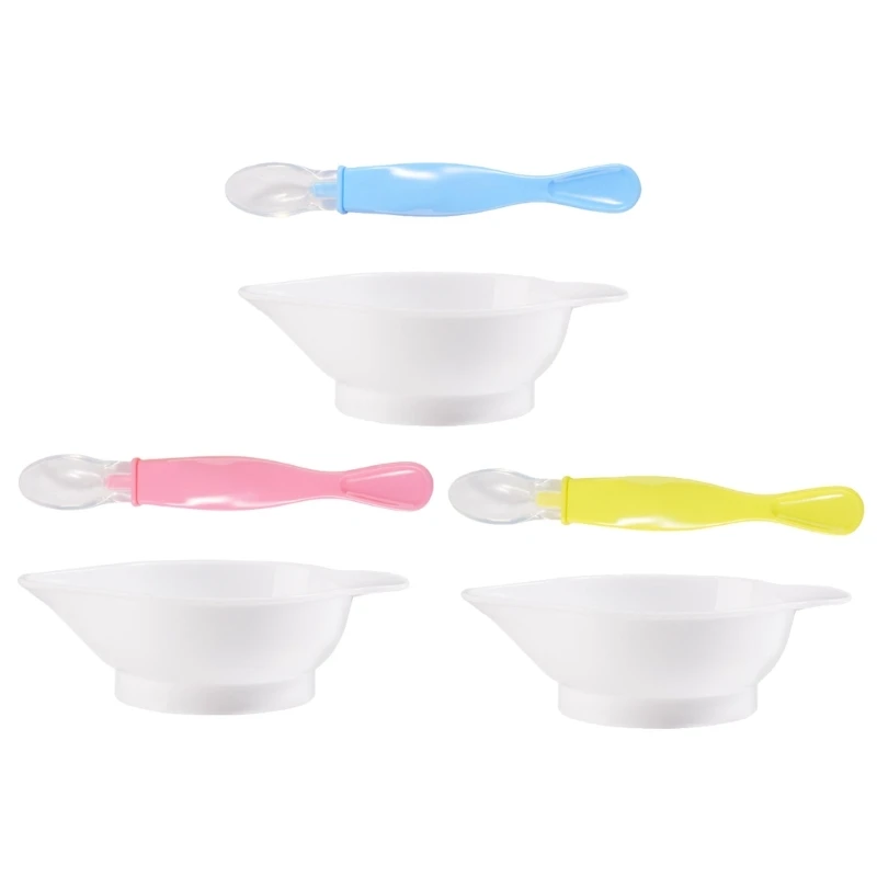 Baby Bowl Spoon Set Self Feeding Set Kid Feeding Essential Feeding Supplies for Todders Newborns 0-1 Year