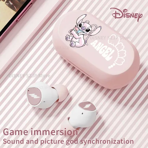 Imagen 2 del producto Disney Lilo & Stitch Angel D29 auriculares inalámbricos Bluetooth 5,3 estéreo HiFi llamada HD auriculares táctiles inteligentes larga resistencia