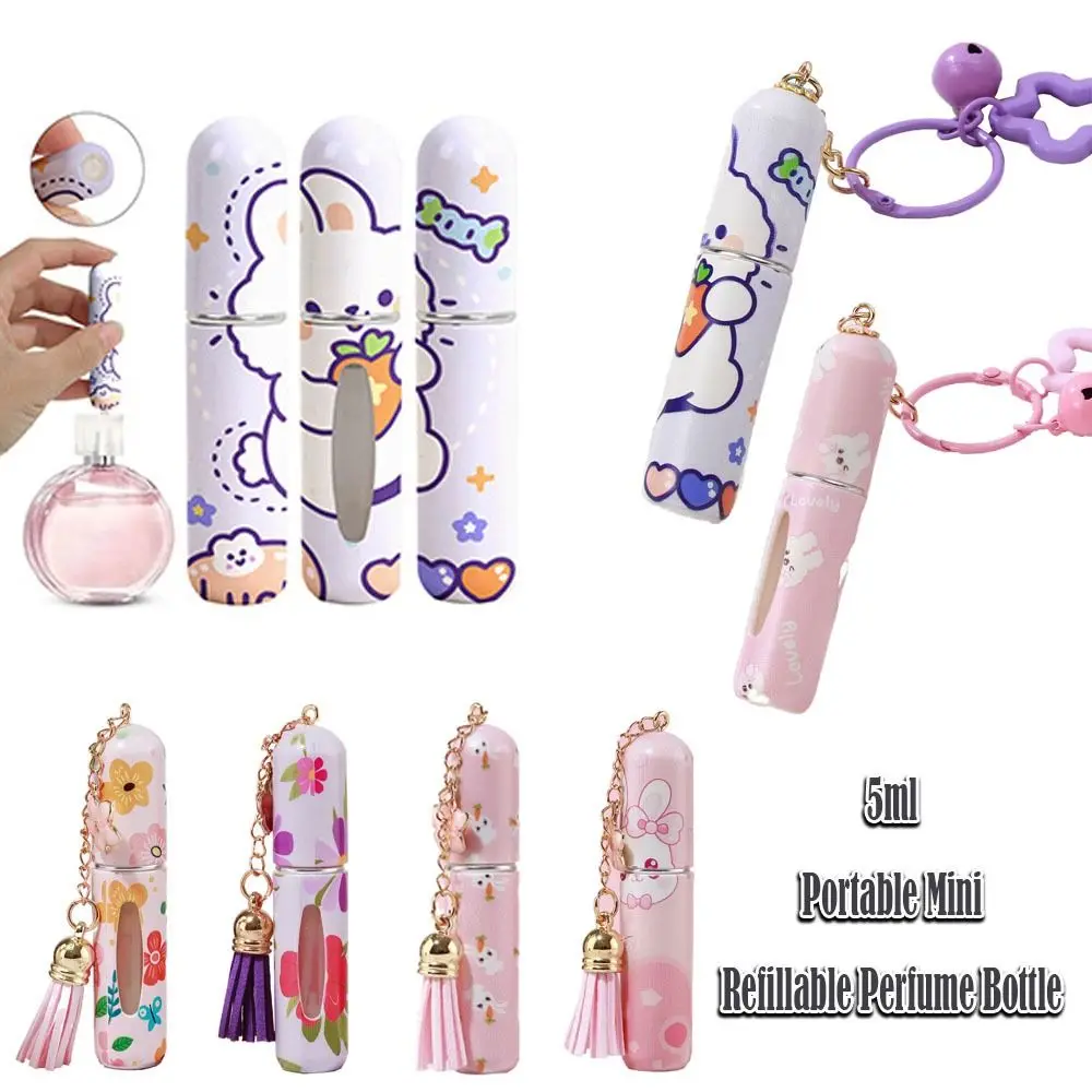 Uroczy mini flakon na perfumy 5 ml, wielokrotnego użytku, szczelny, z atomizerem do olejków eterycznych i alkoholu.