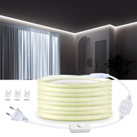 Super Bright COB LED Strip 110V 220V 288LEDs/m With ON/OFF Switch Flexible Ribbon FOB Tape Ribbon Outdoor Waterproof Lighting