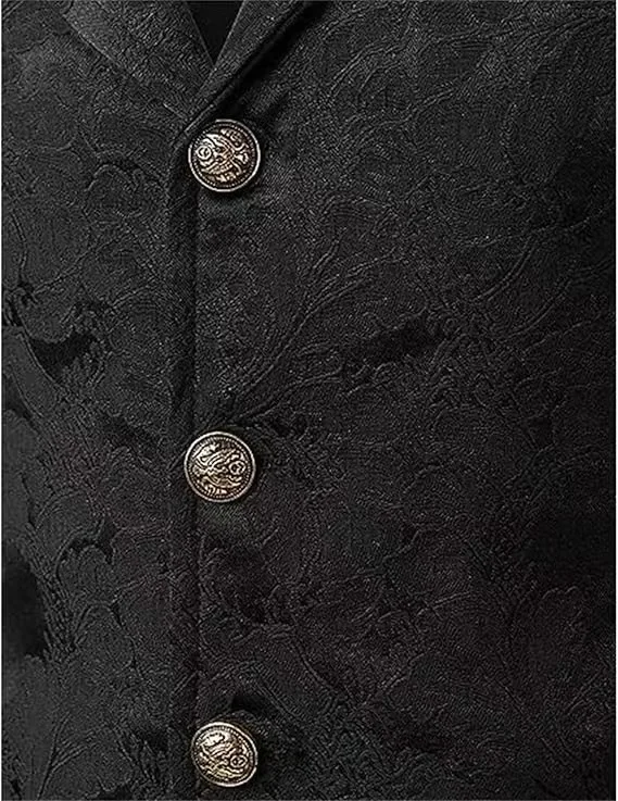 Mittelalterliche Gothic-Weste für Männer Vintage Steampunk-Weste Viktorianisches Kostüm Renaissance-Piratenjacke – Detail 6