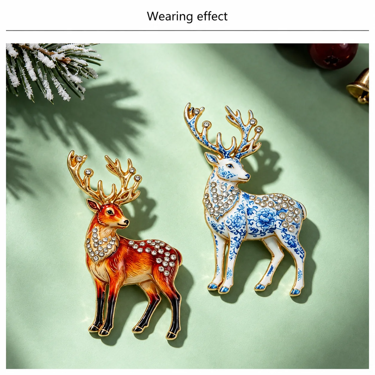 Rhinestone Brooch Animal Reindeer Pin Fashion Brooch Commuting Metal Brooch For Clothing Holiday Gatherings Daily Wear