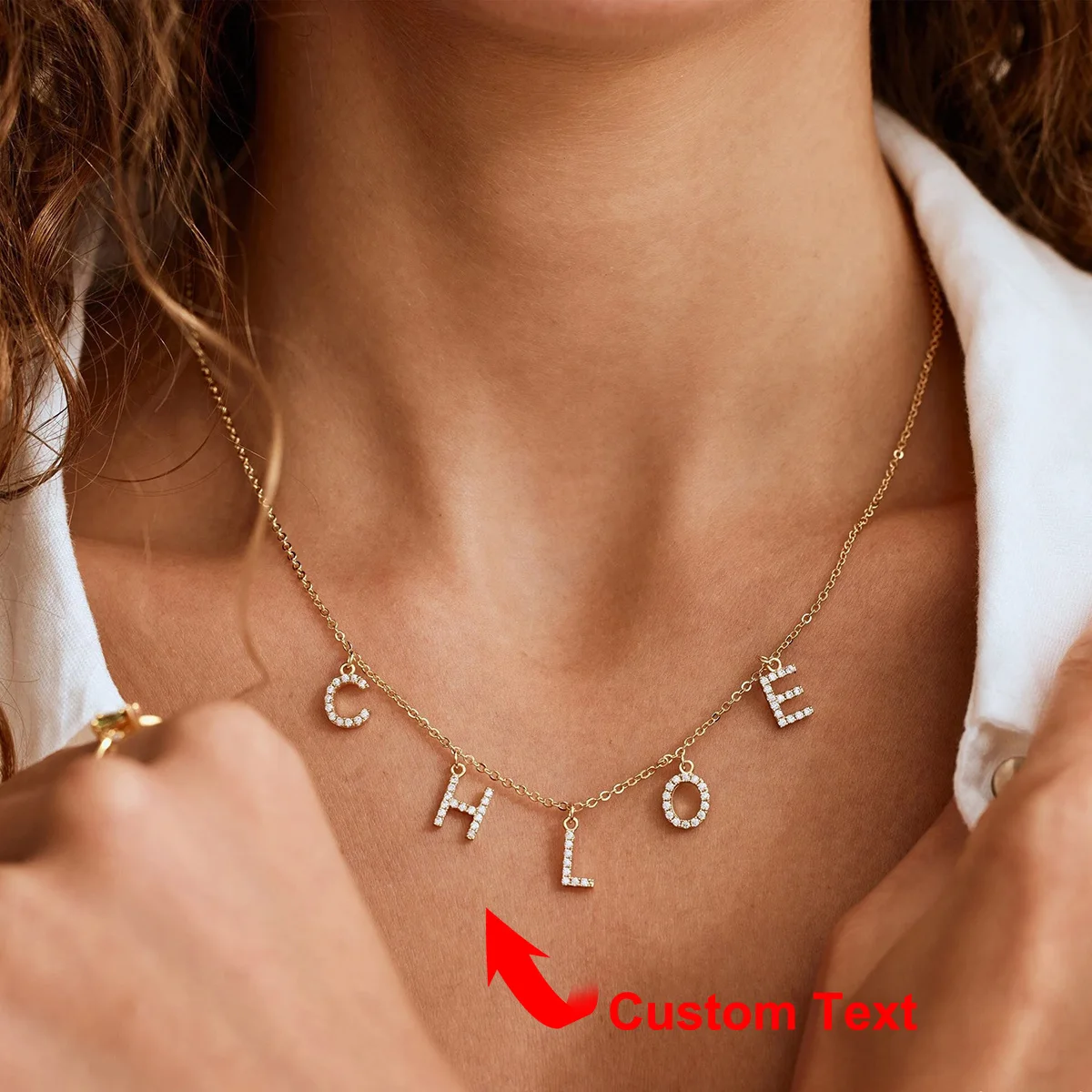 

Персонализированное висячее ожерелье с первоначальным именем, ожерелье с первоначальным цирконом, ожерелье с именем и буквенным именем и бриллиантом CZ, подарок для нее