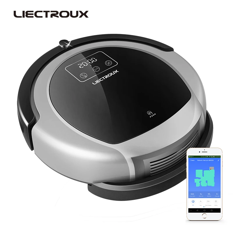 Liectroux B6009 map navigation wifi app control smart memory vacuum cleaner robot with double UV light