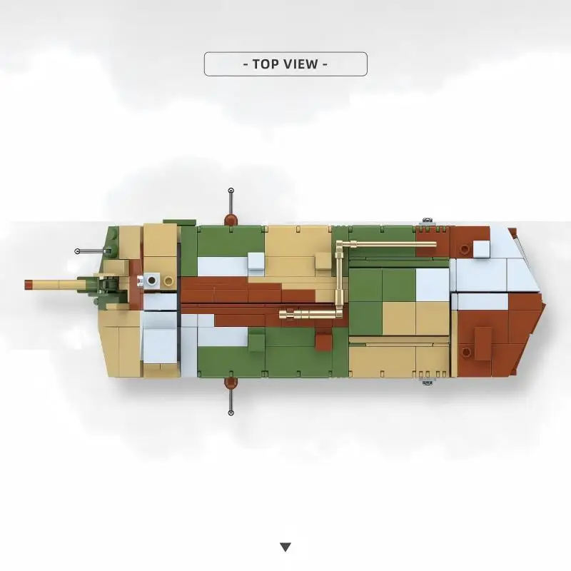 Armored Vehicle Building Bricks, Camouflage Paint Scheme, DIY Kit, Desktop Decor, Nice Birthday Gift For Relatives & Friends.