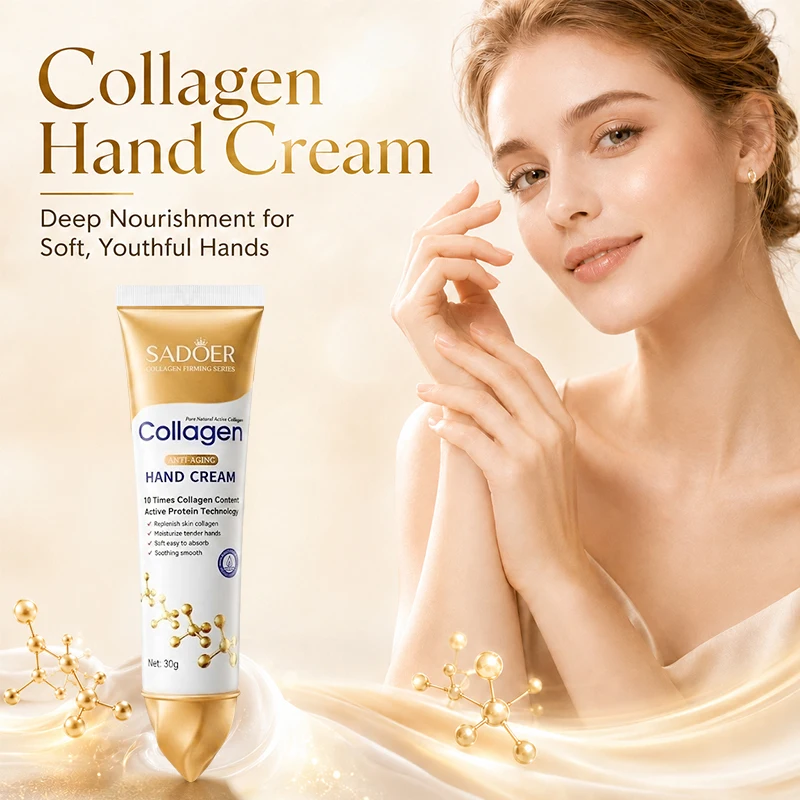 SADOER Collagen Hand Cream Hands Skin Friming Skincare Moisturizing Hydrating Brightening Hands Creams Hand Skin Care Products