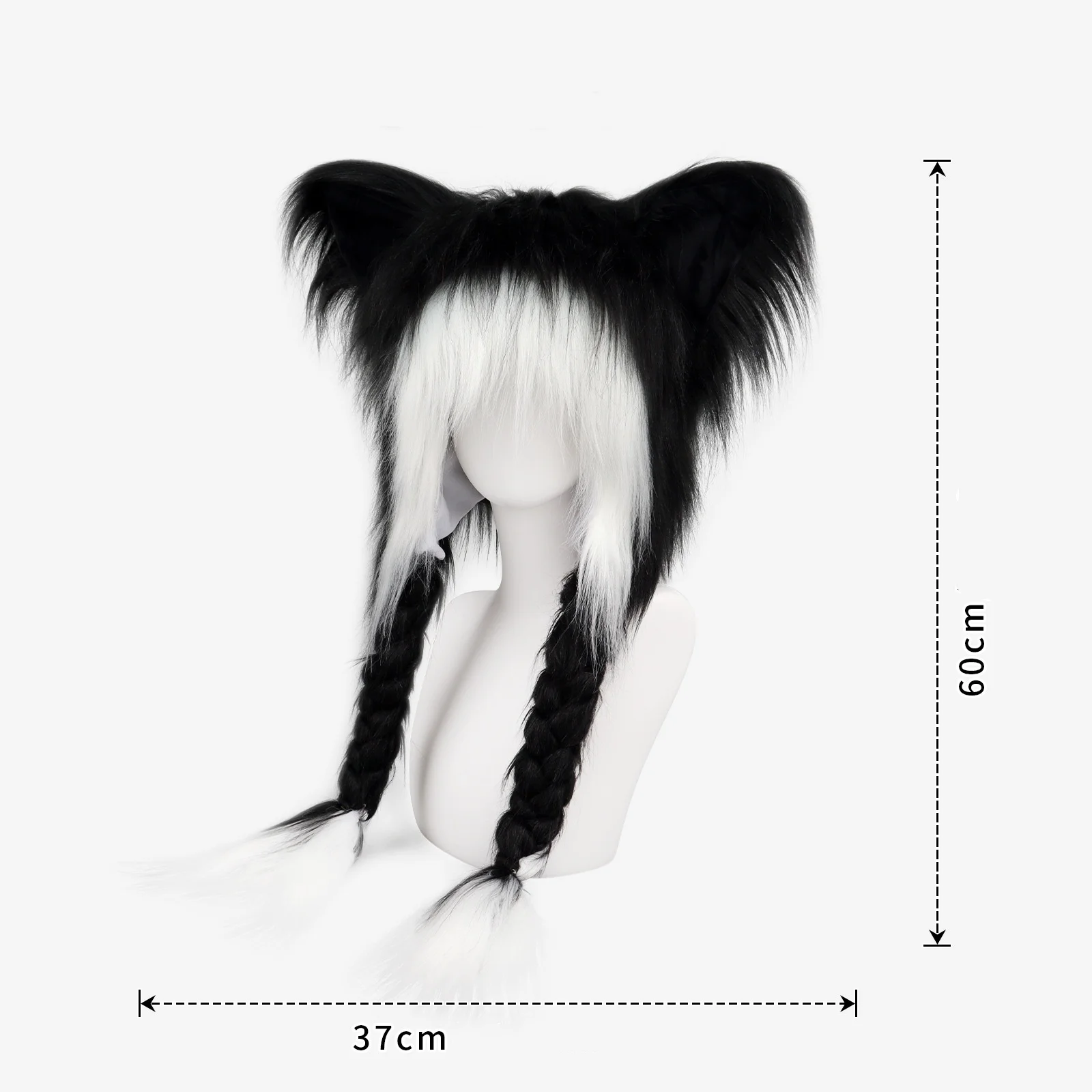 Subculture Fur Fursuit Cat Ears Hat Y2K Cool Plush Warm Headpiece Fluffy Spicy Girl Headwear Halloween Cosplay Costume Props