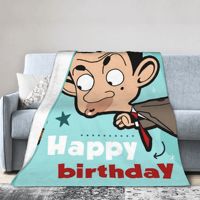 Mr-Beans Animated Series Teddy Bear Blanket Fleece Textile Decor Beanimation Multi-function Lightweight Throw Blanket for Quilt