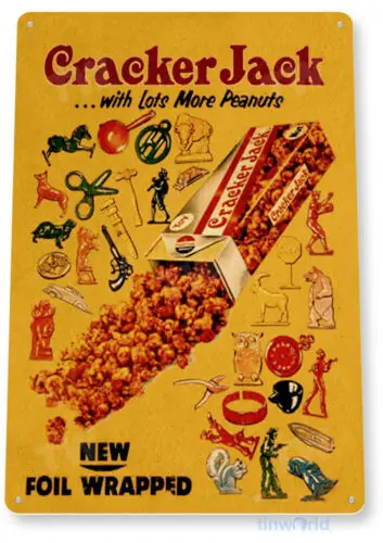 Cracker Jack Retro Kitchen Cottage Food Candy Metal Decor Tin Sign B712