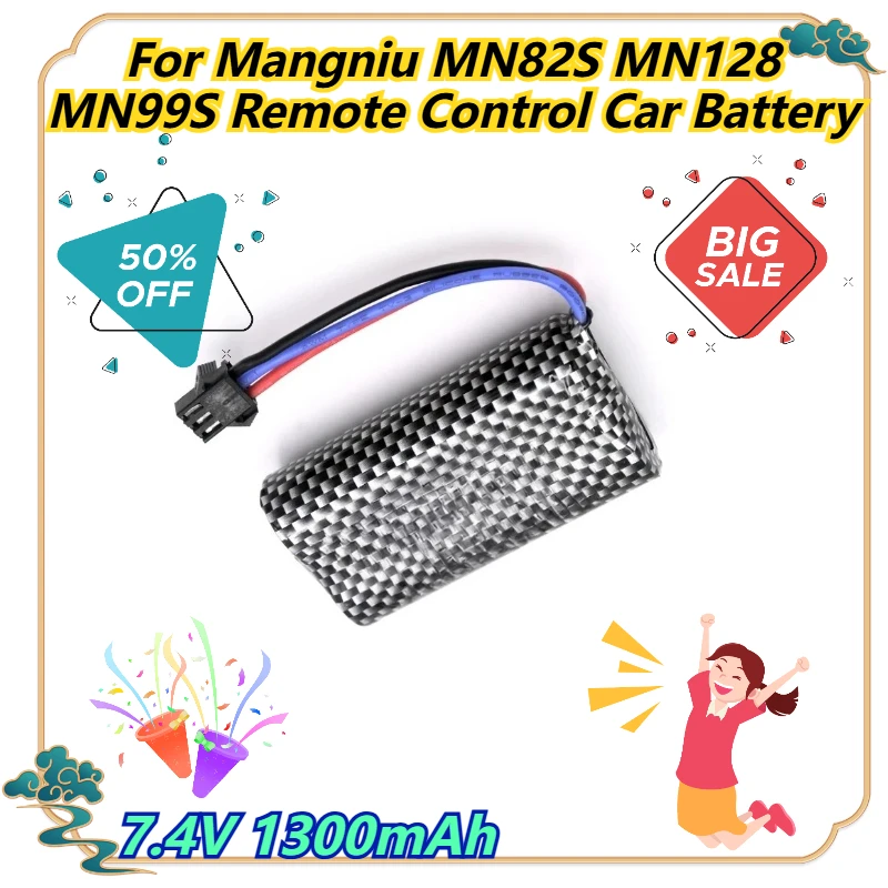 

7.4V 1300mAh For Mangniu MN82S MN128 MN99S Remote Control Car Battery