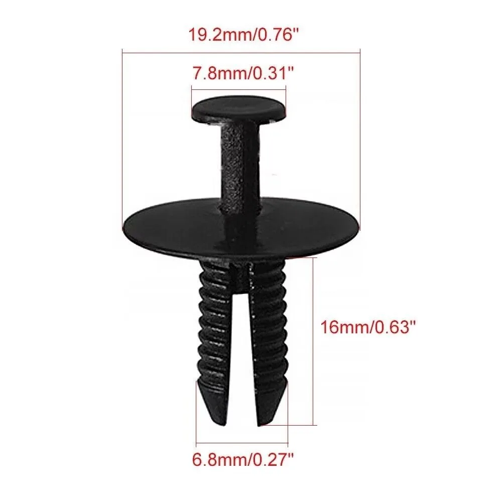 자동차 패스너 클립 범퍼 펜더 라이너 휠 아치 문짝 씰 클립, BMW E46 E93 E38 E65 E66 F07 F10 F11 X3 E83 E85 용, 100/20x, 7mm