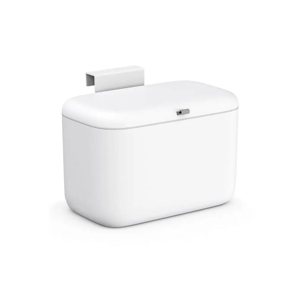 

1.3 Gallon White Kitchen Countertop or Under-Sink Hanging Trash Can with Lid for Food Waste, Suitable for Cupboards, Bathrooms,