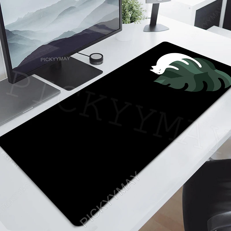 كبير الألعاب ماوس الوسادة السوداء ماوس الوسادة ألعاب الكمبيوتر ماوس الوسادة القط ماوس حصيرة 90x40 سنتيمتر منصات مكتب للكمبيوتر لوحة المفاتيح الحصير الجدول البساط #3