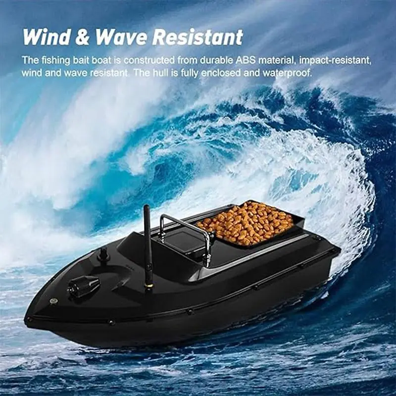 RC Automatic Fishing Bait Boat Bait Thrower alimentazione nave e gancio 3KG caricamento 2 cabine Cruise 500m telecomando, GPS opzionale