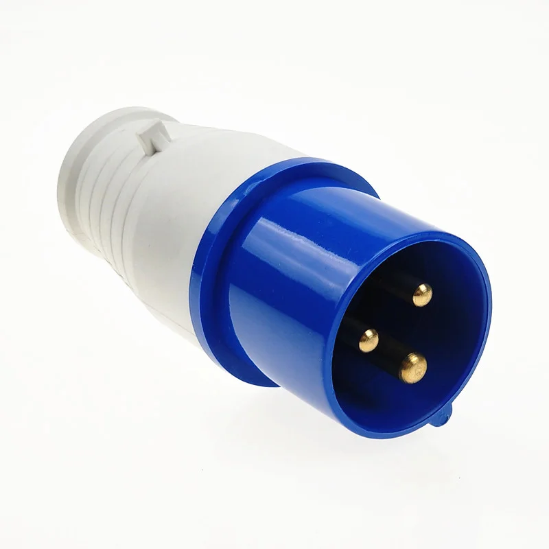Triple European standard waterproof plug row, three four five hole 16A/32A industrial socket row, outdoor rainproof plastic