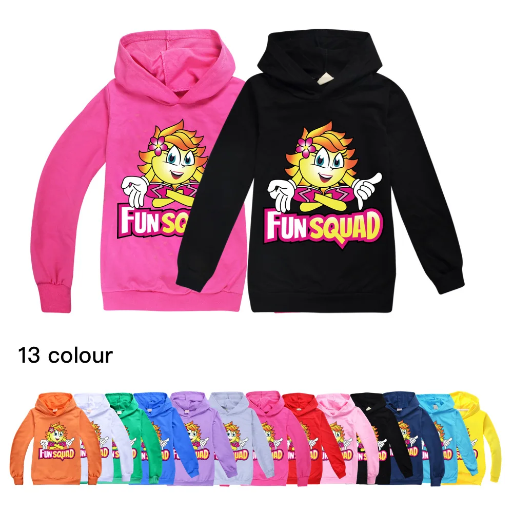 New Kids Game Fun Squad Gaming Clothes Children Anime Printed Hoodies Long Sleeve Autumn Toddler Boys Girls Cute Sweatshirts