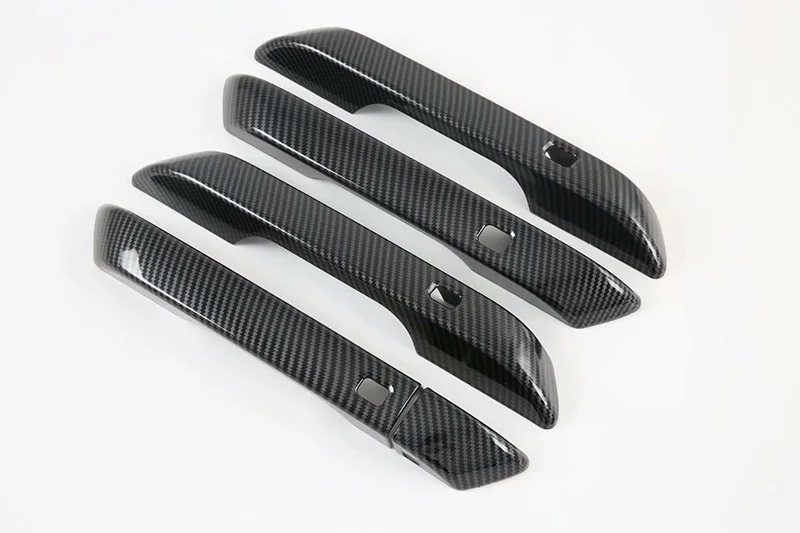 

For Kia Carnival KA4 2020 2021 2022 Carbon Fiber Style Door Handle Cover With Smart Key Hole Catch Cap Trim Molding