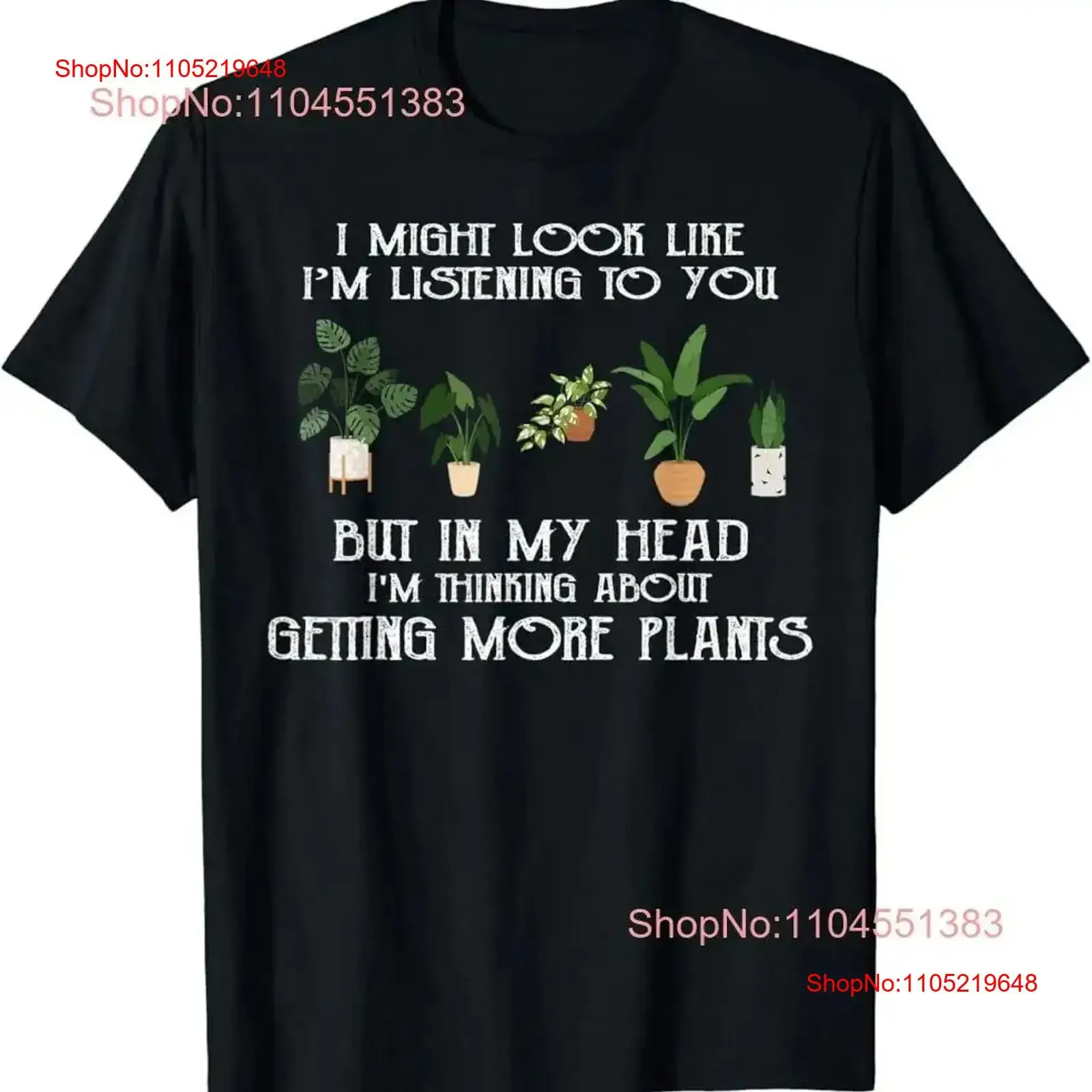 

In My Head I'm Thinking About Getting More Plants T Shirt vintage Washed Casual fashion Versatile homme Slightly