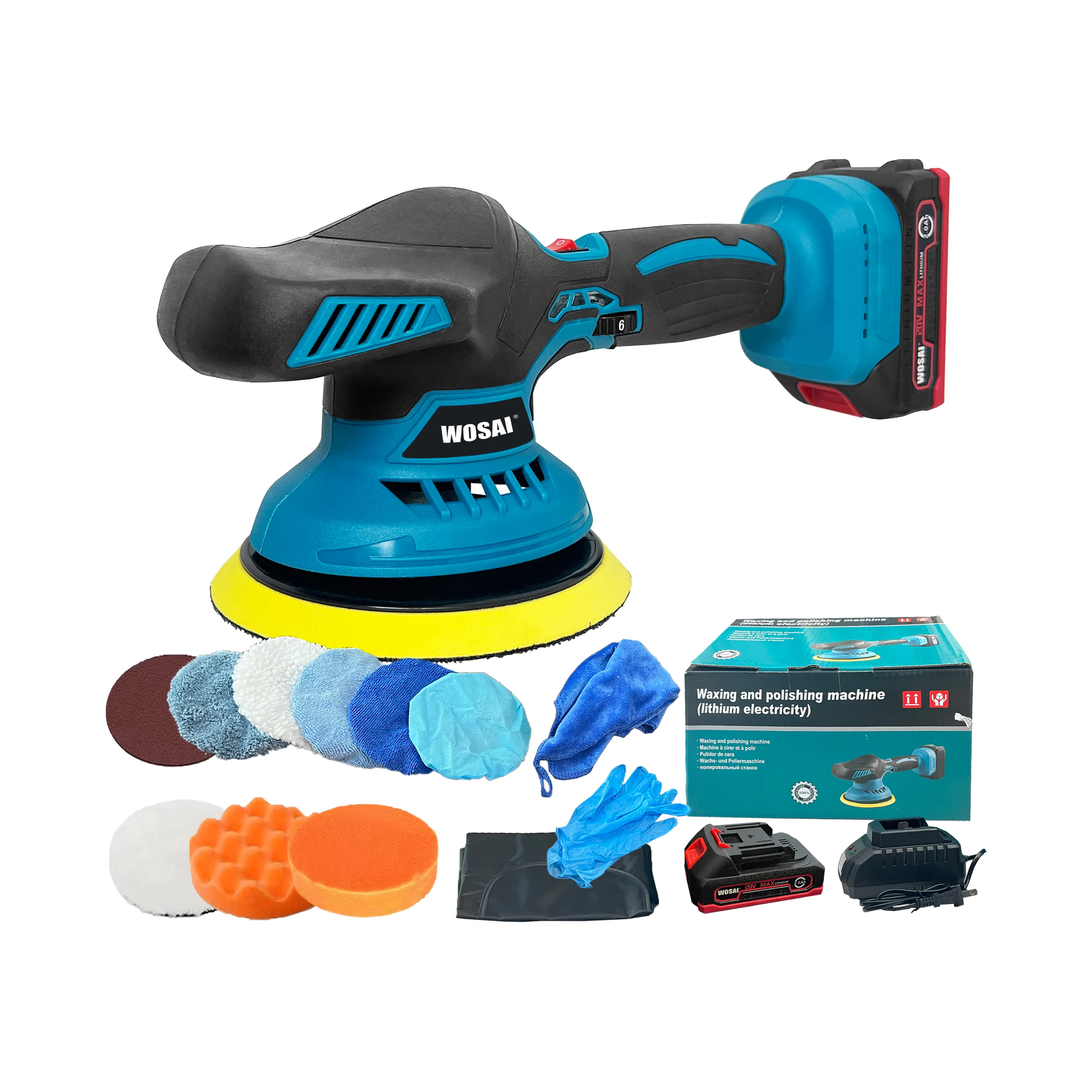 WOSAI Mini Polisher Car Detailing Polishing Machine   Cordless