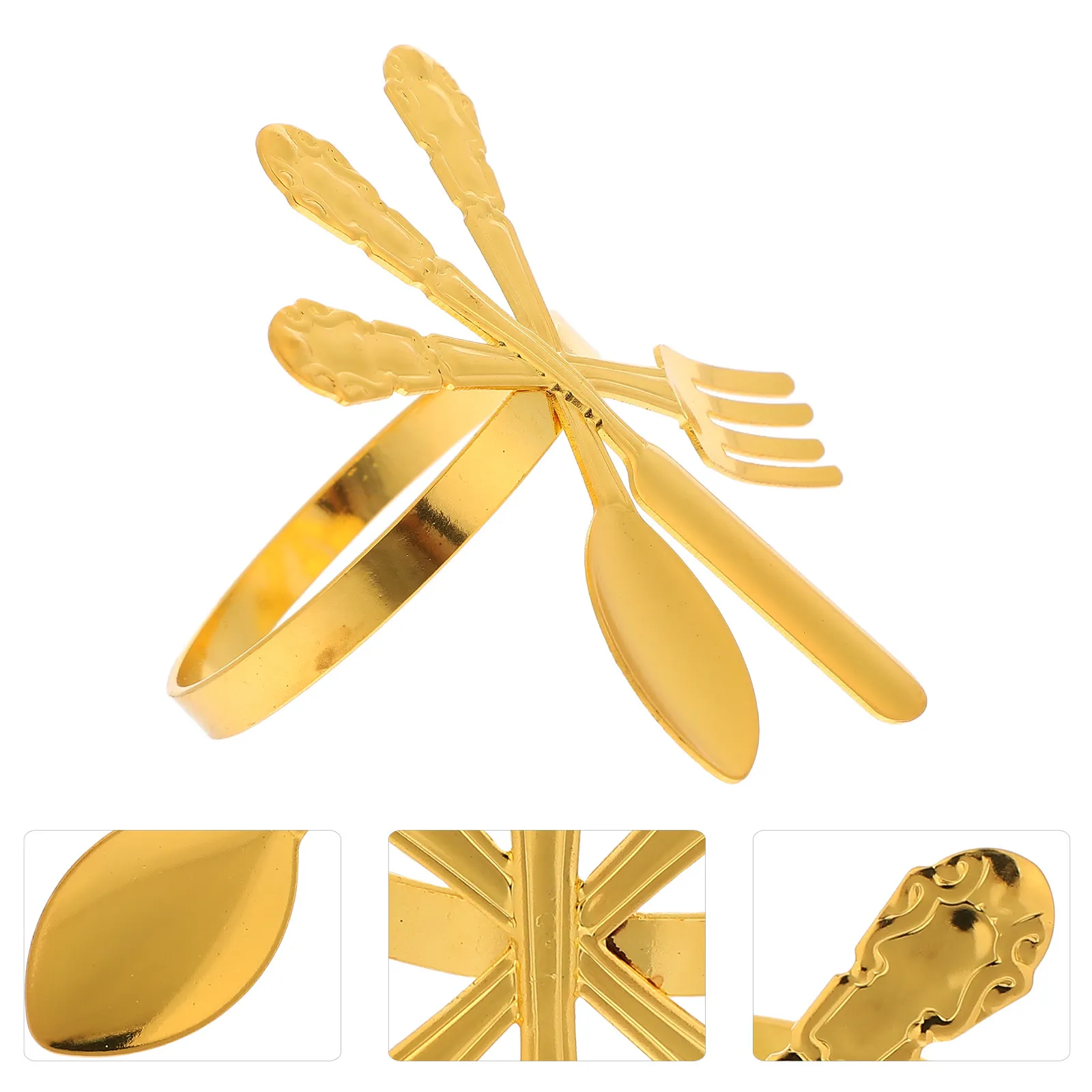 6Pcs Metal Napkin Rings Set Chic Rustic Modern Style Reusable Napkin Ring Holders for Banquet Wedding Family Dinner Elegant