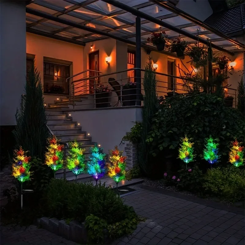 Imagem -05 - Luzes Led Solares para a Decoração da Casa Árvore de Natal Lâmpada do Gramado Lanterna do Feriado Casamento Festivo Pátio Jardim Luz Rgb Pcs