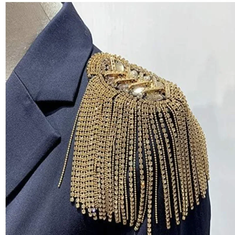 Charretera con flecos de Metal estilo Punk Retro británico con cuentas a mano, accesorios de joyería para disfraz