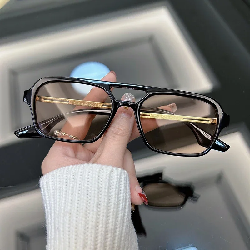 Square Vintage Sunglasses Women Brand Designer Leopard Sun Glasses Female Fashion Ocean Color Small Frame Oculos De Sol
