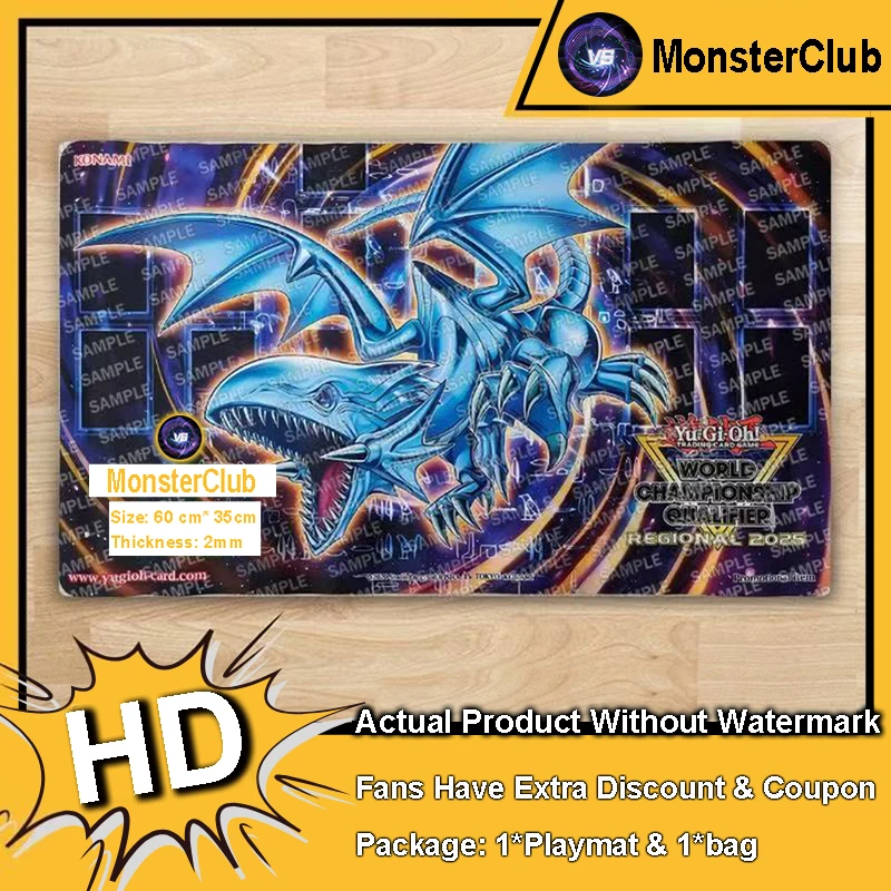 

YuGiOh Playmat Heart of The Blue-Eyes TCG CCG Mat Board Game Pad Trading Card Game Mat Rubber Mouse Pad Free Bag 600x350x2mm