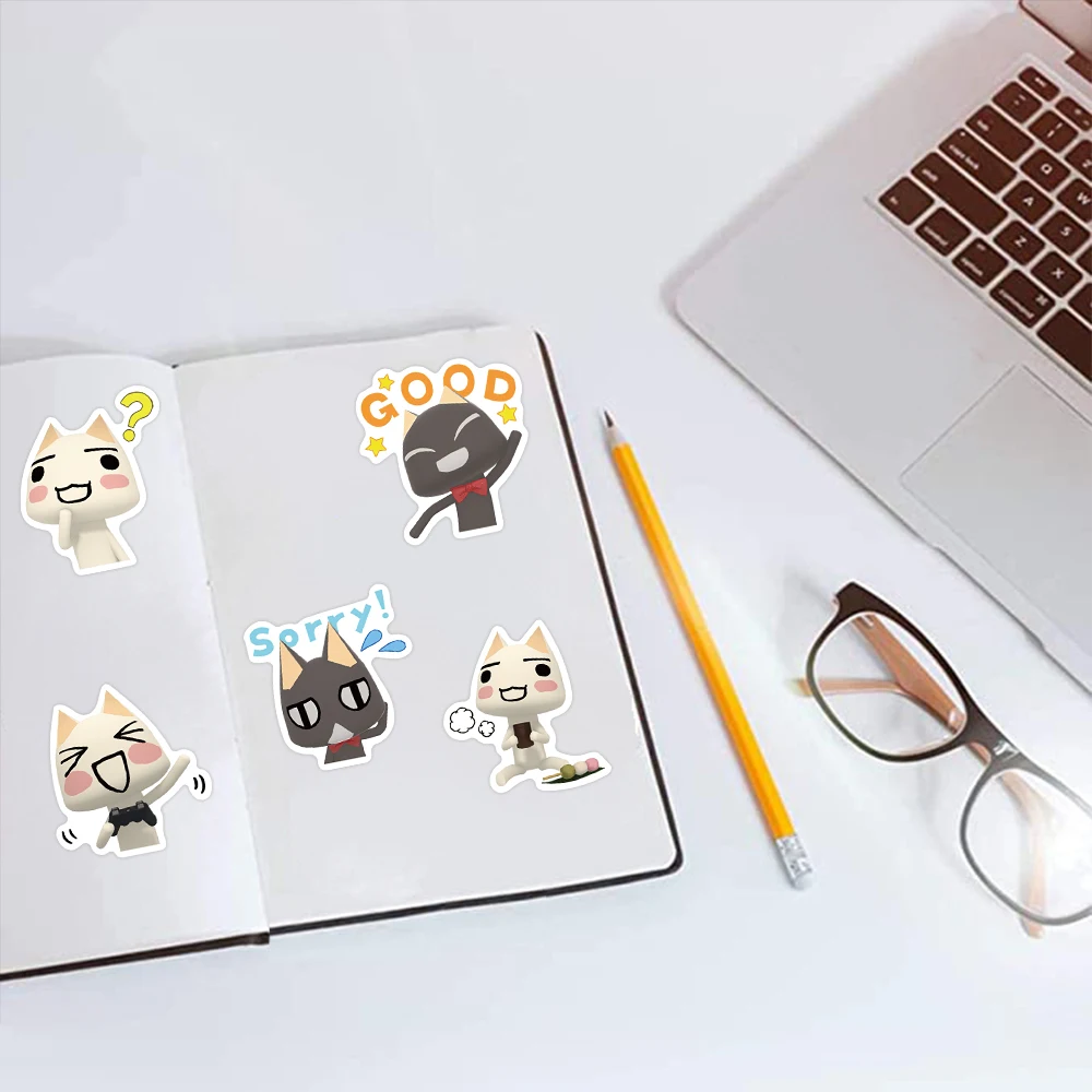 50Pcs Cartoon Toro Inoue Cat Stickers Kawaii Waterproof Graffiti Vinyl Decals for laptop Guitar Suitcase Skateboard Kids Gift