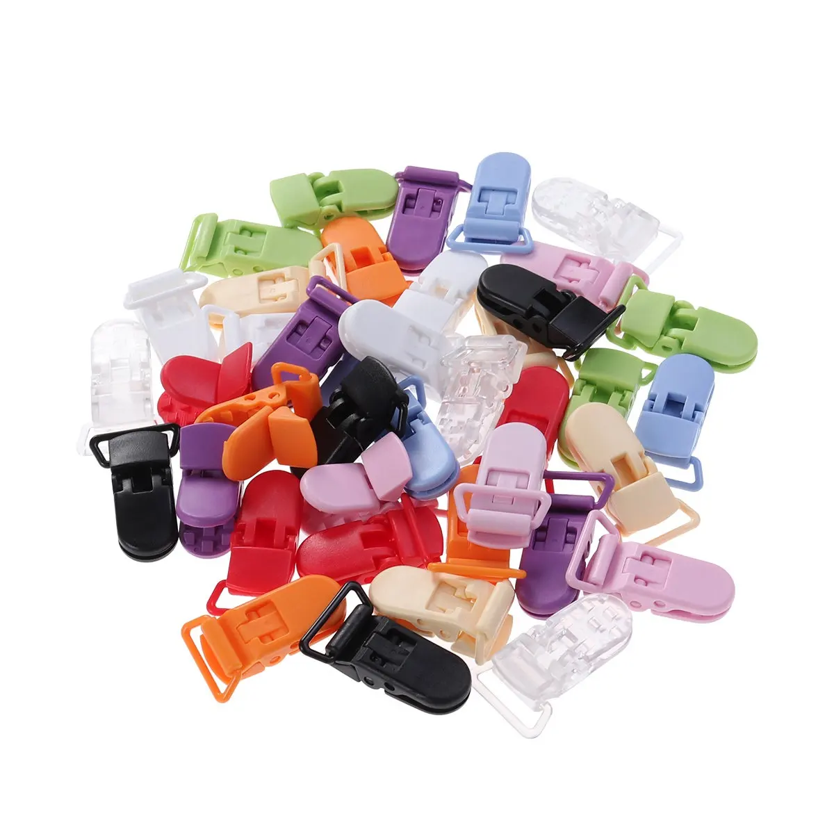 

40Pcs Plastic Pacifier Clips Baby Pacifier Holder Clips with Gripping Teeth for Bibs Badges Straps Craft Making No Fabric