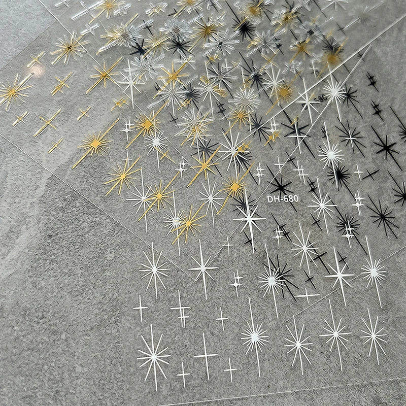 Star Radiant-calcomanías autoadhesivas 3D para uñas, diseños de líneas, suministros para decoración de manicura DIY