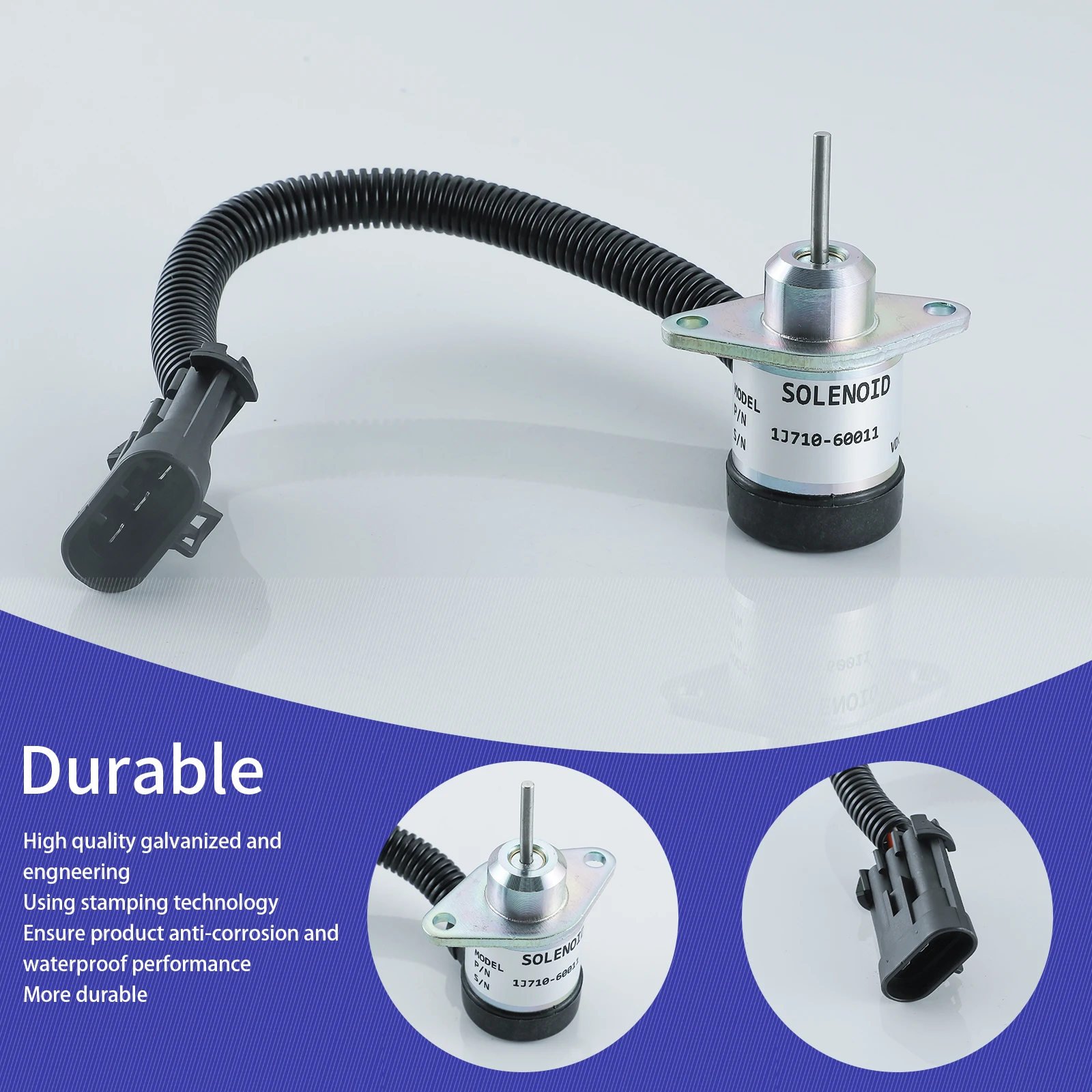 1J710-60011 12V เชื้อเพลิงปิดโซลินอยด์ 6691498 6691313 7000769   สําหรับ Bobcat S160 S185 S205 450 1E137-60012 หยุด Solenoid