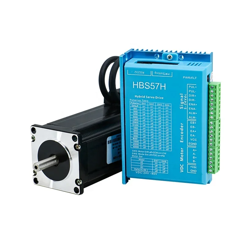 Motore ad anello chiuso 3N.m + servoazionamento ibrido HBS57H + MACH3 per router CNC + alimentatore 350 W 36 V per CNC