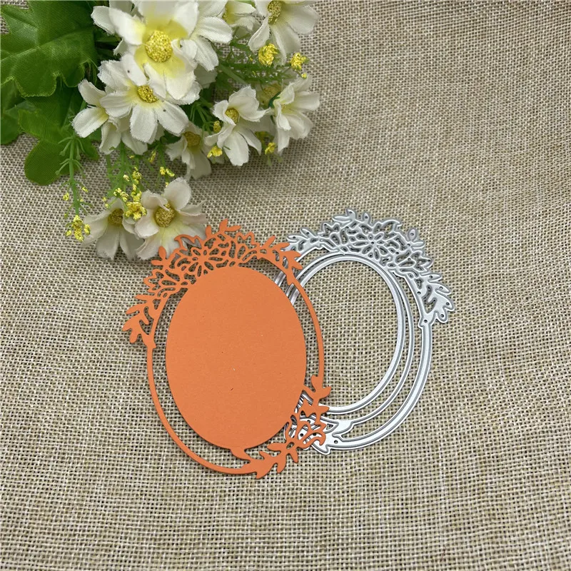 Oval Lace Flower Metal Cutting Dies Scrapbooking Stencil Die Cuts Card Embossing DIY Photo Album Template Mold Decoration Craft